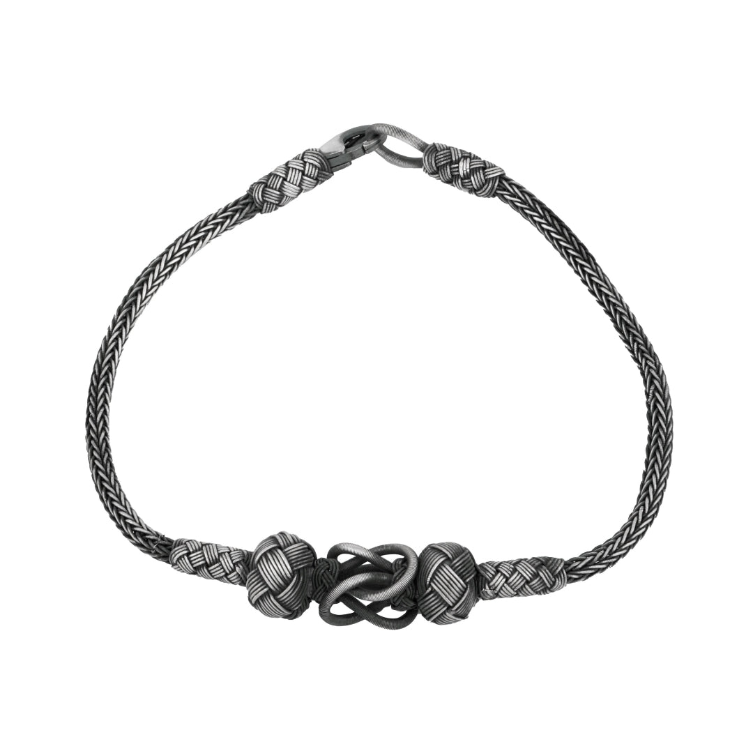 Oxidized Silver Reef Knot Bracelet – an elegant, traditional silver bracelet for Diwali, Navratri, Raksha Bandhan and festive gifting