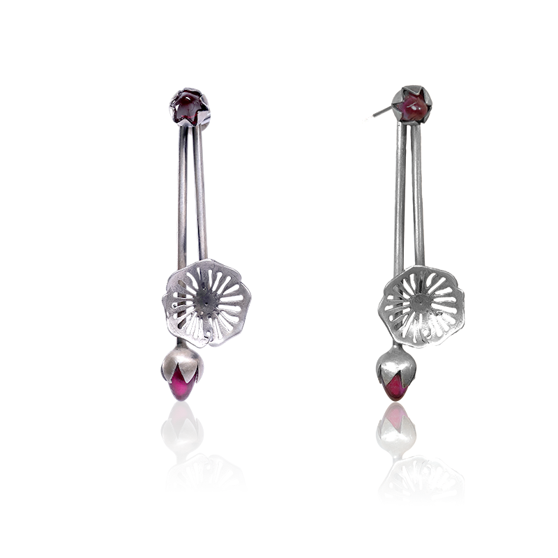 Oxidized Silver Unique Earrings Close-Up – Detailed 925 Silver Jewellery for Women’s Festive Collection