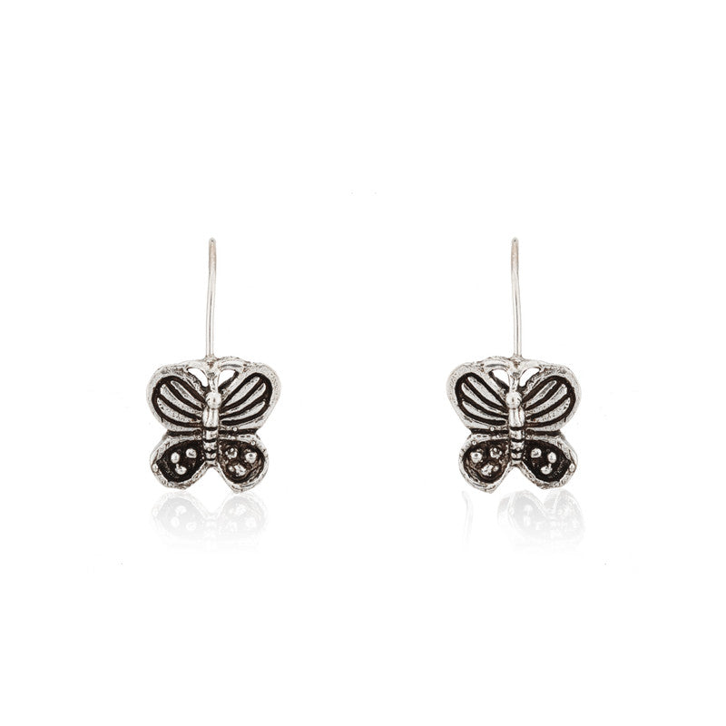 Oxidized silver butterfly earrings for women – trendy ethnic jewelry for Navratri, Diwali, and festive celebrations