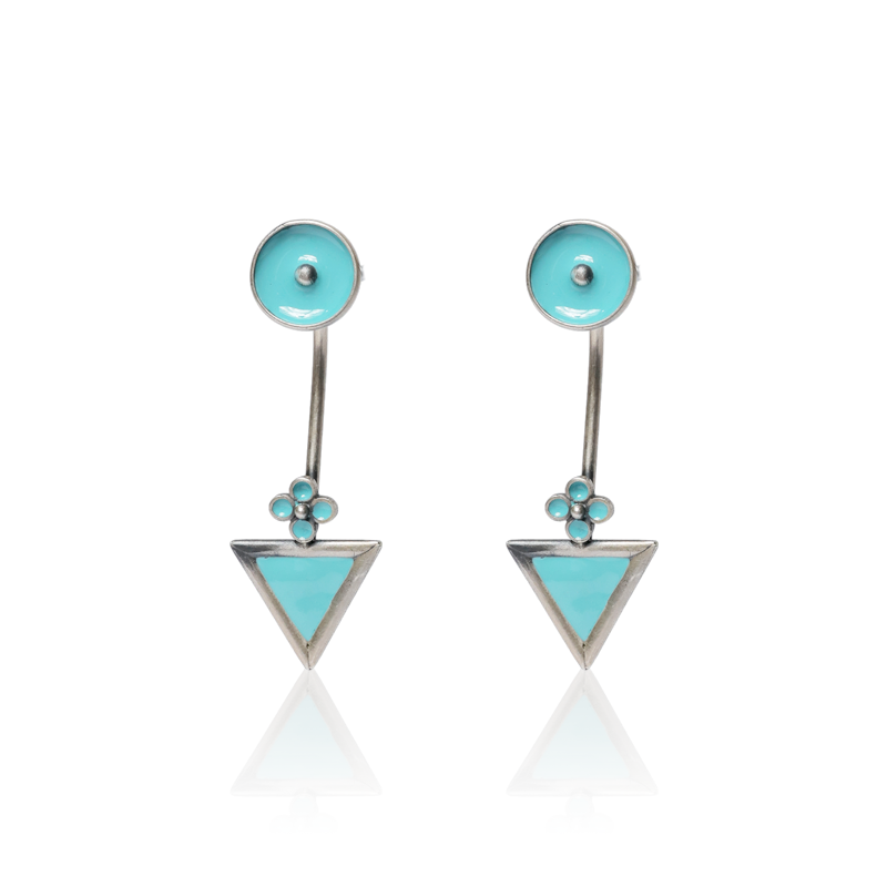 Oxidized silver detachable earrings for women – ethnic festive jewelry perfect for Diwali, Navratri, and traditional occasions