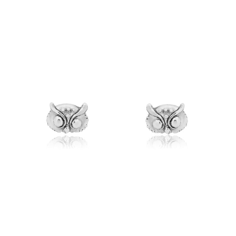 Oxidized silver owl studs for women – quirky ethnic stud earrings for Diwali, Navratri, and festive occasions