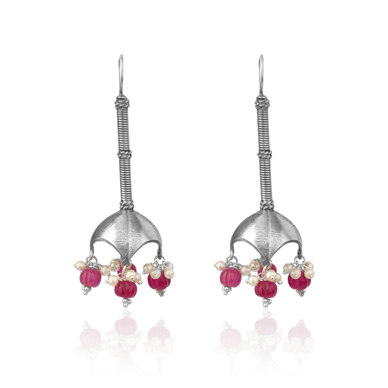 Oxidized silver tassel earrings for women – ethnic festive jewelry perfect for Diwali, Navratri, and traditional occasions