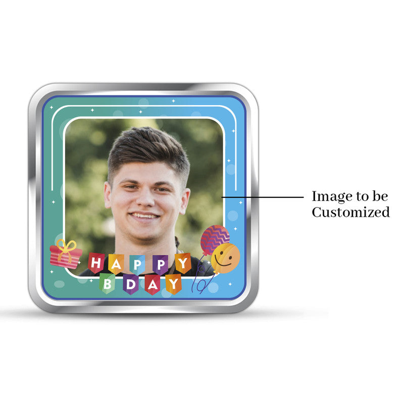 Happy Birthday Bash Customized 999 Pure Silver Square Coin