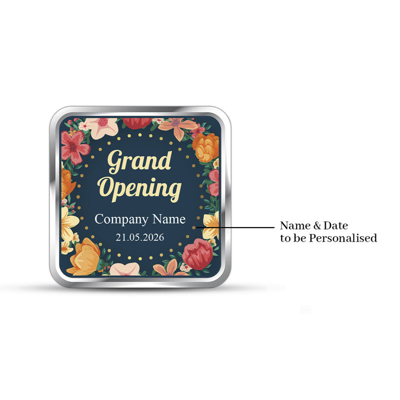 New Office Opening Customized 999 Pure Silver Square Coin