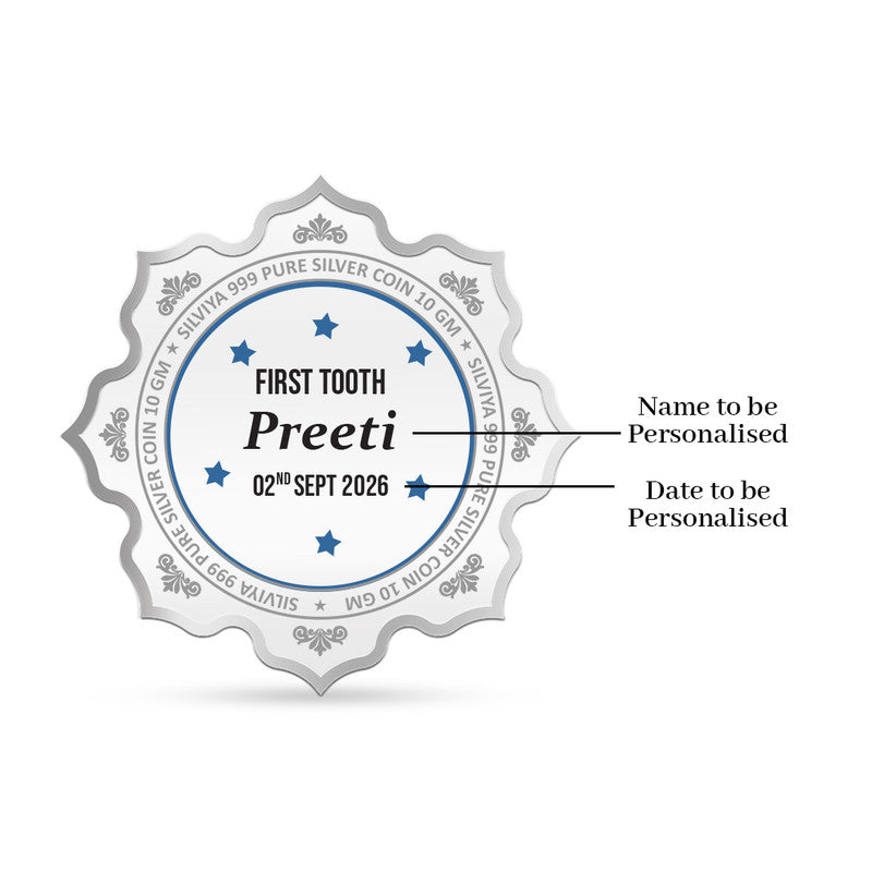 Personalized Tooth Fairy 999 pure silver lotus coin with custom name and message