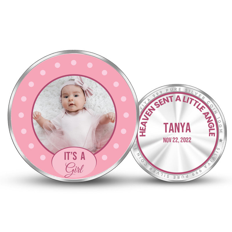 Celebrate New Life Personalized 999 Pure Silver Coin Gift