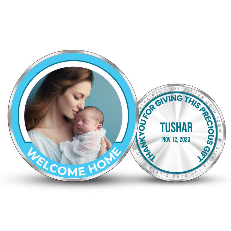 Baby's Arrival Personalized 999 Pure Silver Coin Gift