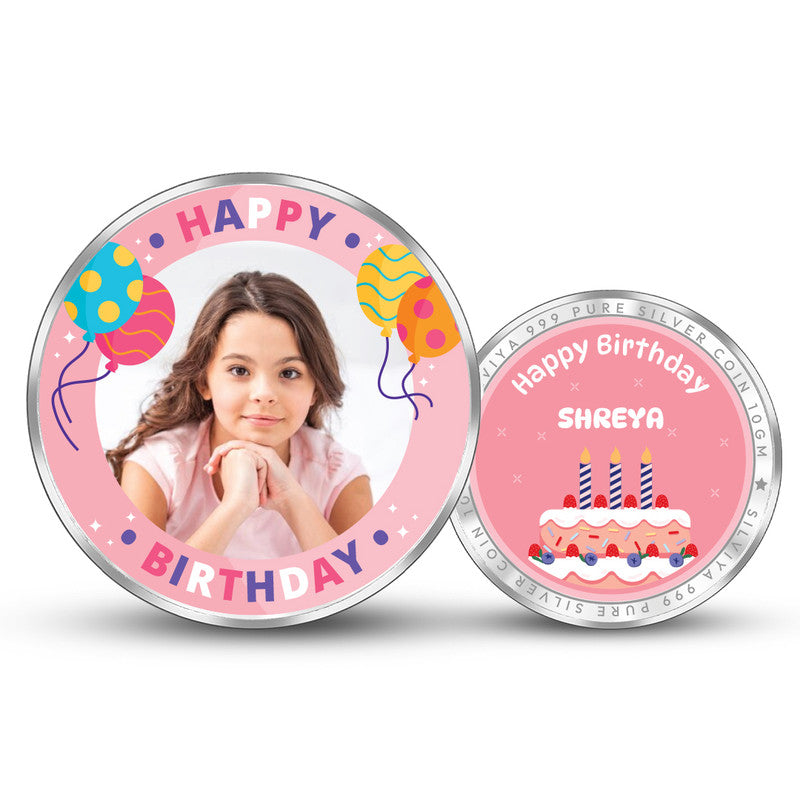 Unique Round 999 Pure Silver Coin Gift for Birthday Memories