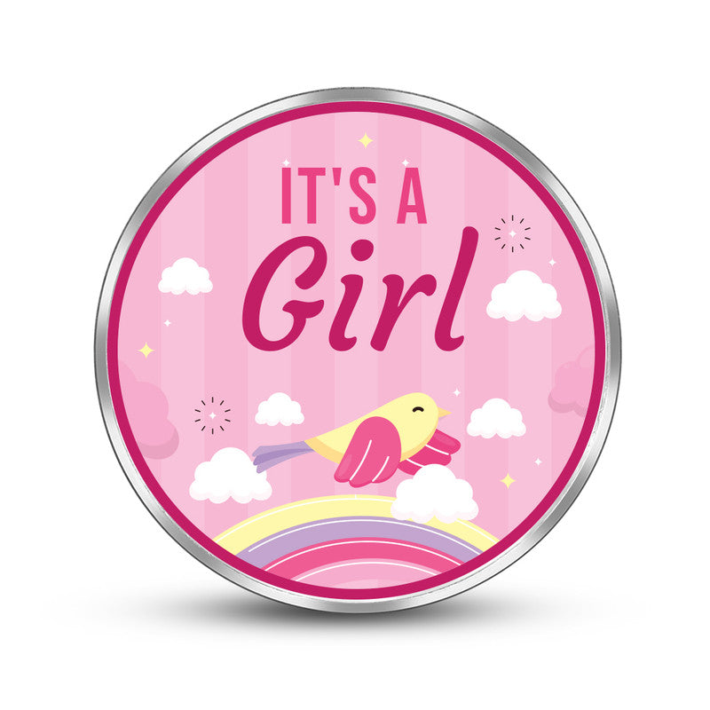 Personalized New Born Baby Girl 999 Pure Silver Coin Round