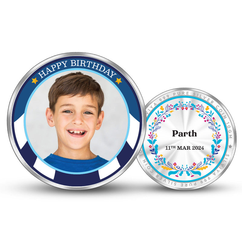 Celebrate in Silver Round 999 Pure Birthday Custom Coin Gift