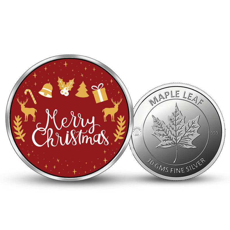 X-Mas 999 Pure Silver Coin Round Shape