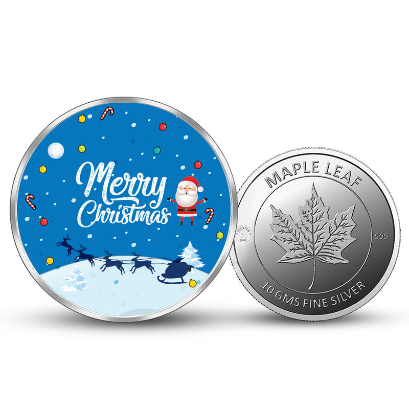 Merry Christmas 999 Pure Silver Coin Round Shape