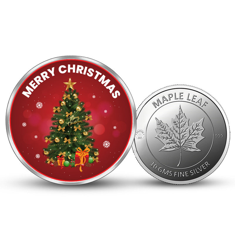 Christmas 999 Pure Silver Coin Round Shape