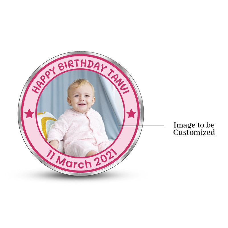 Personalized Little Girl Birthday 999 Pure Silver Coin Round