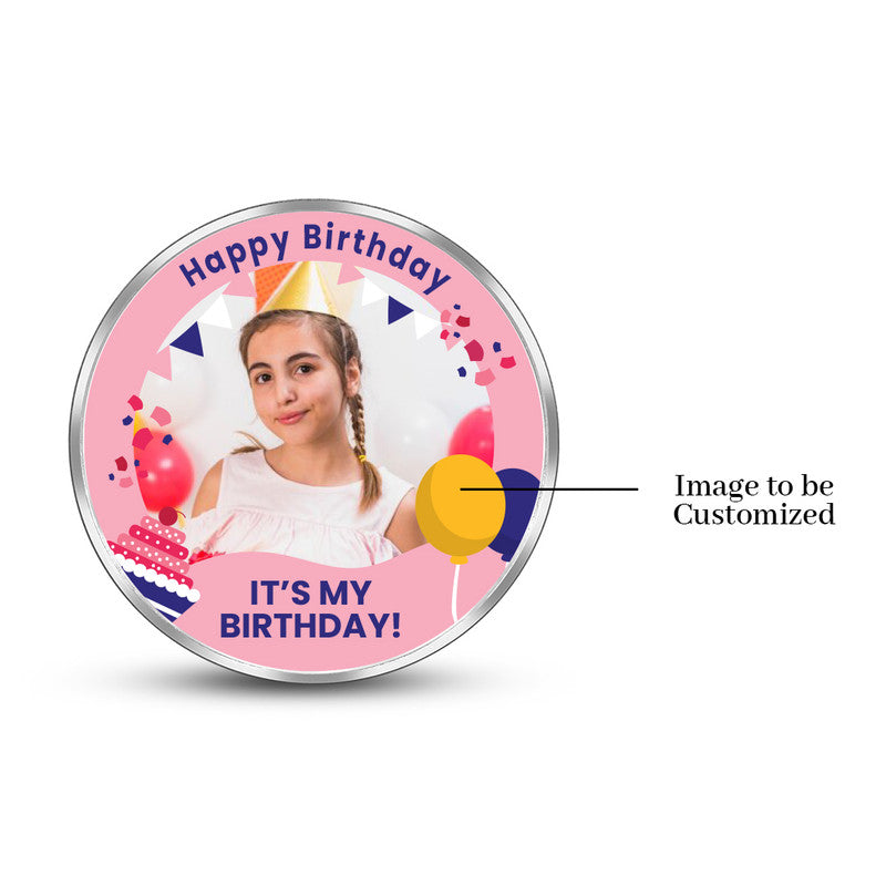 Round 999 Pure Silver Coin Gift Custom Birthday Keepsake