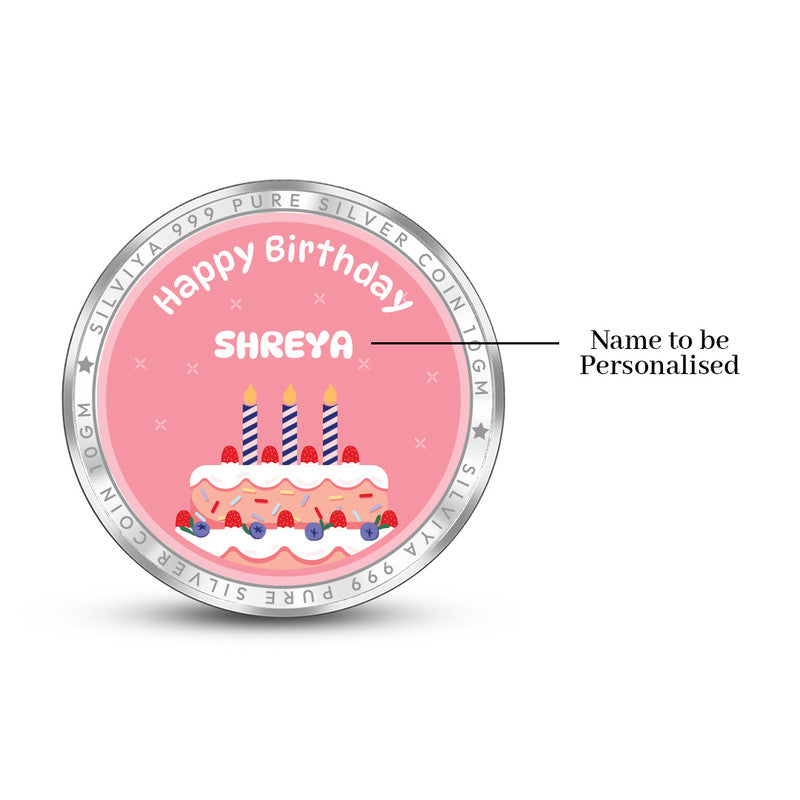 Unique Round 999 Pure Silver Coin Gift for Birthday Memories