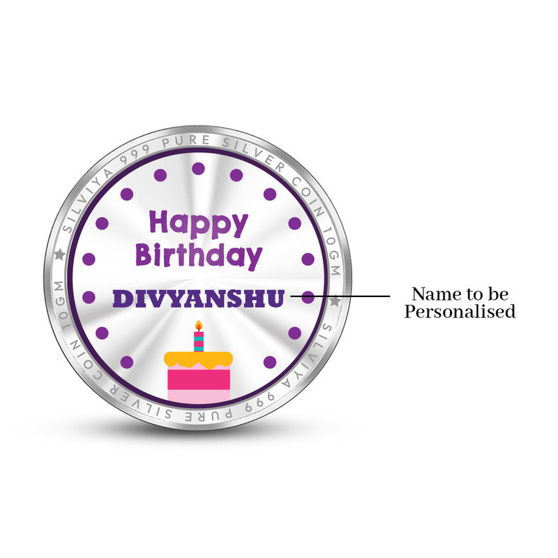 Personalized 999 Pure Silver Birthday Coin Gift Round