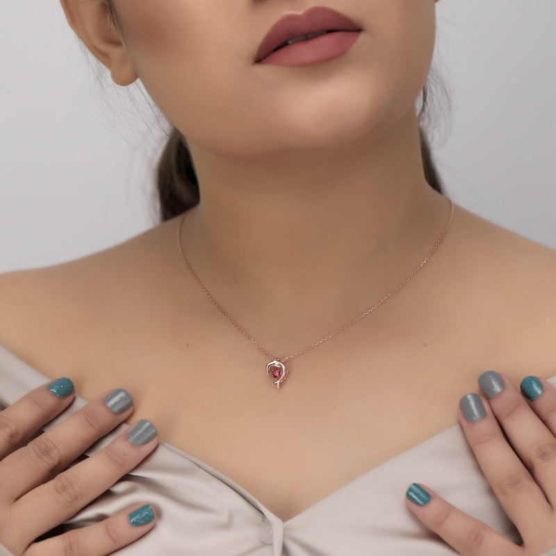 Model showcasing Rose Gold Dolphin Pendant Necklace – trendy festive accessory for special occasions