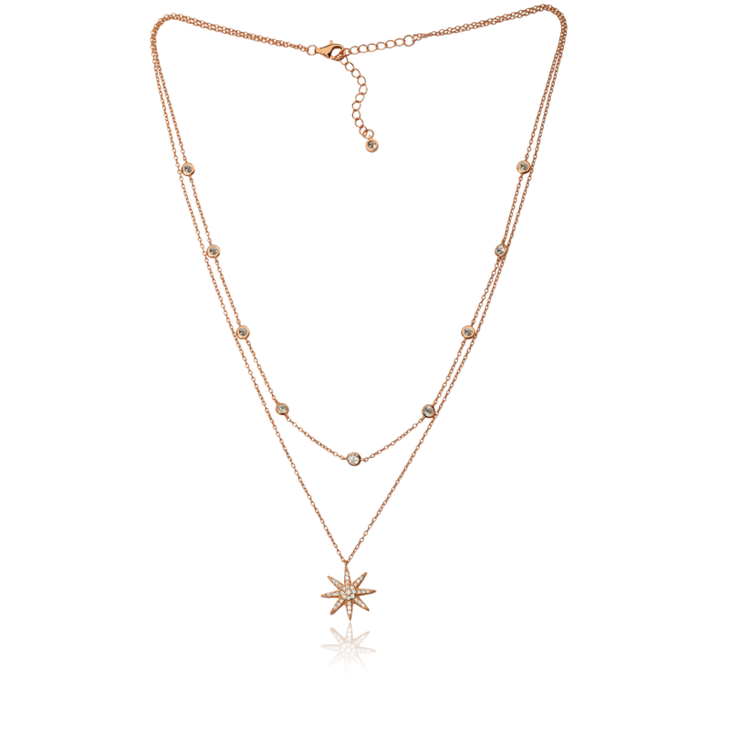 Rose Gold Layered 925 Necklace product image – classic sterling silver jewellery with polished finish.