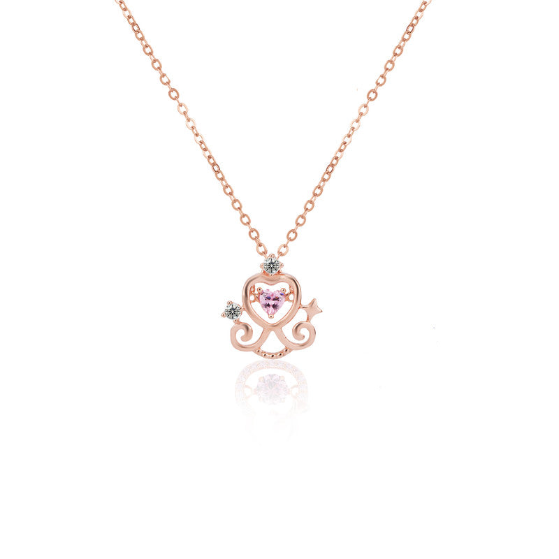 Rose Gold Mallika Style 925 Silver Pendant – festive statement jewelry with regal touch