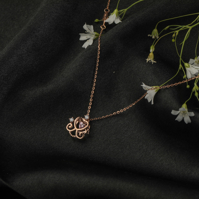 Rose Gold Mallika Style 925 Silver Pendant isolated – premium festive pendant for gifting