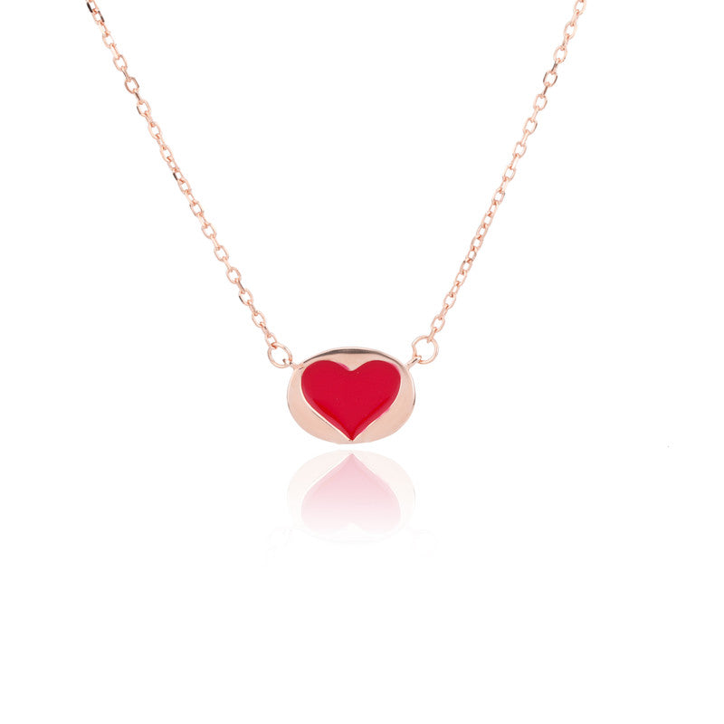 Rose Gold My Love 925 Silver Pendant Necklace – sentimental festive jewelry gift for women