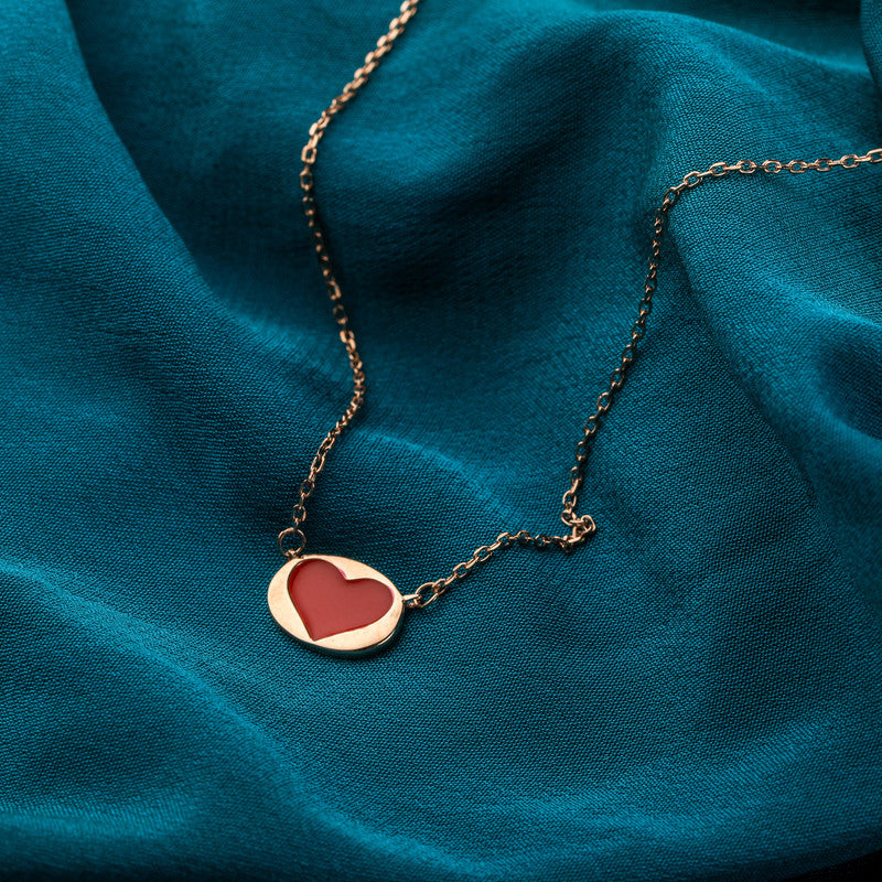 Rose Gold My Love 925 Silver Pendant Necklace prop – fashionable festive necklace for gifting