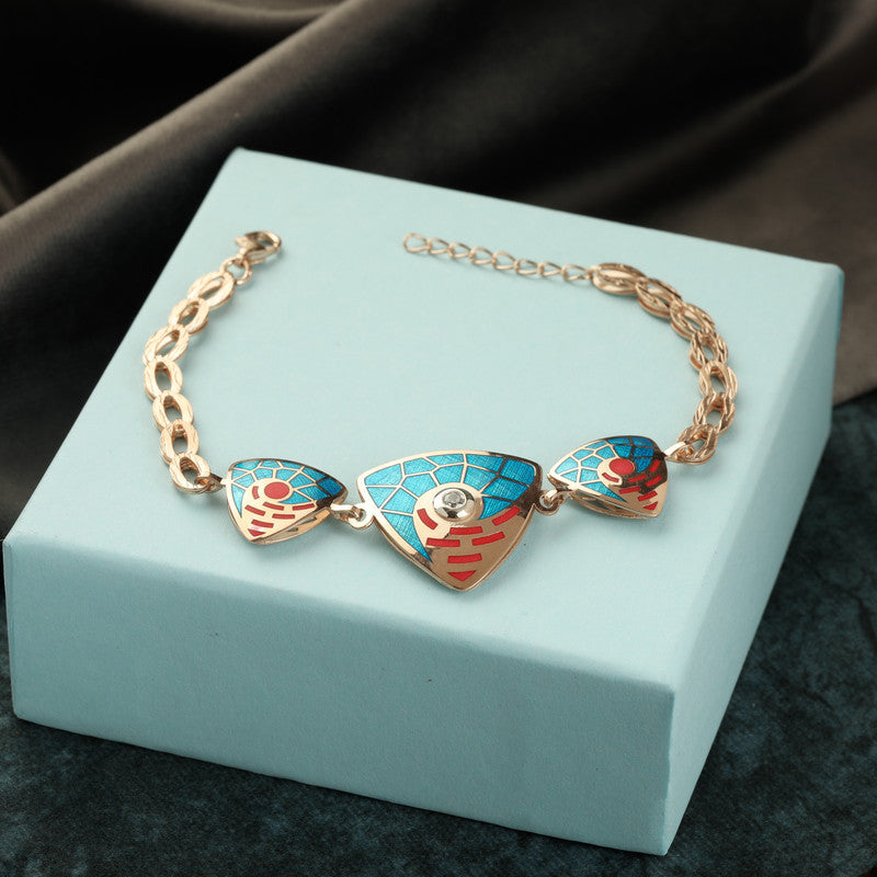 Rose Gold Trigo Bracelet – Designer Silver Jewellery Gift for Raksha Bandhan & Festive Celebrations