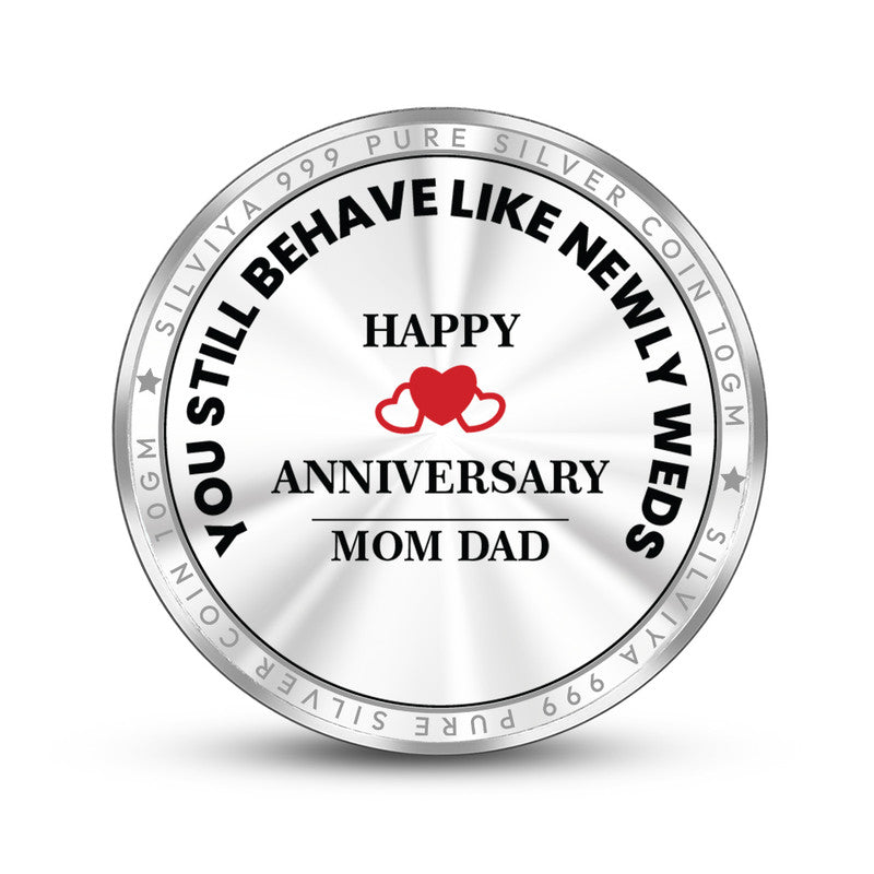 Personalized Parent's Anniversary 999 Pure Silver Coin Round