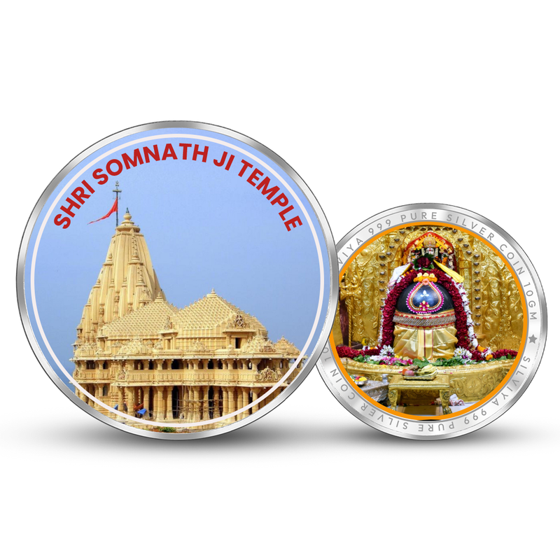 Shree Somnath Ji Temple 999 Pure Silver Coin Round