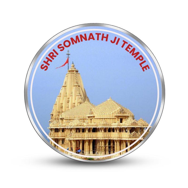 Shree Somnath Ji Temple 999 Pure Silver Coin Round