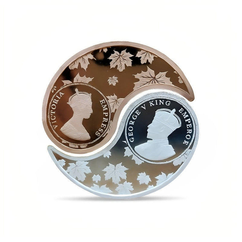 King and Queen 999 Silver Coin Kaju Shape Rose Gold Plating