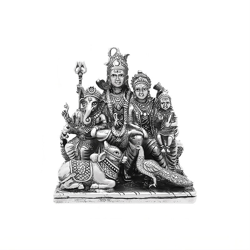 925 Silver Shiv Pariwar 3D Idol Set