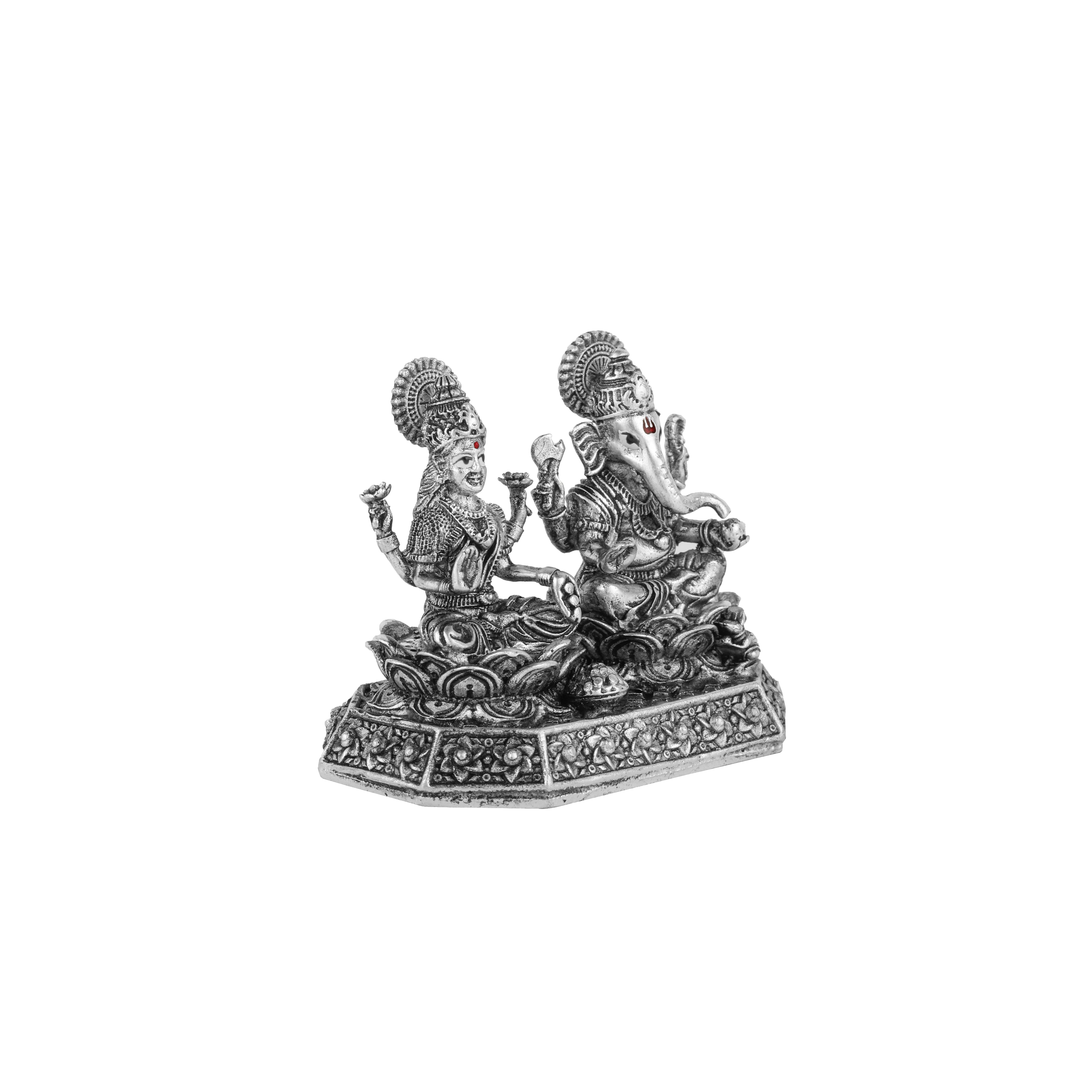 925 Silver Lakshmi Ganesh Ji 3D Idol