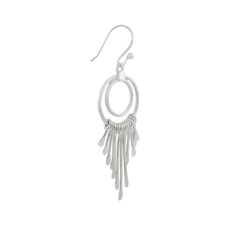 925 Silver Cascading Rods Chandelier Earrings with fine details – stylish silver jewelry
