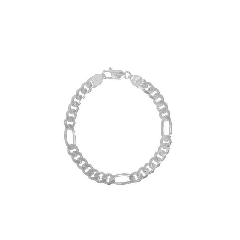 Model wearing Silver Curb 8 Cuban Bracelet – bold and stylish silver look