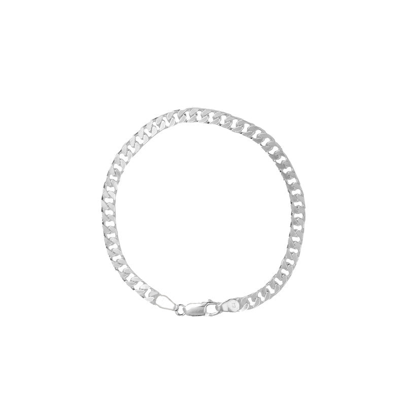 Model wearing Silver Curb 8 Vintage Designer Bracelet – bold vintage look