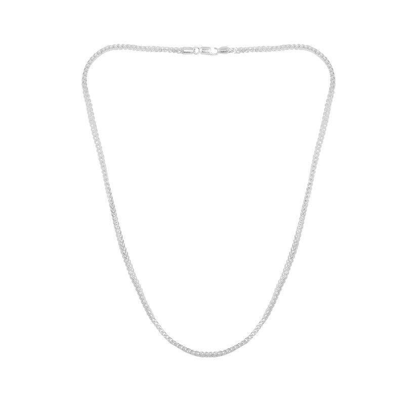 Silver Curb Cuban Modern Chain Necklace – sleek and durable design on white background