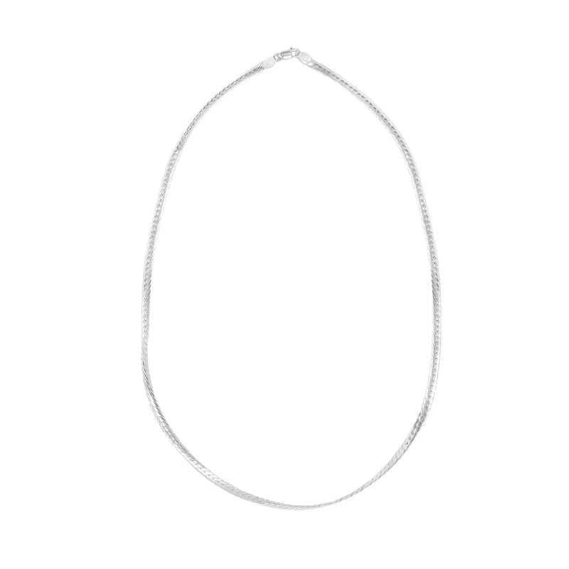Men’s Silver Double Curb Oval Chain Necklace – strong and stylish design
