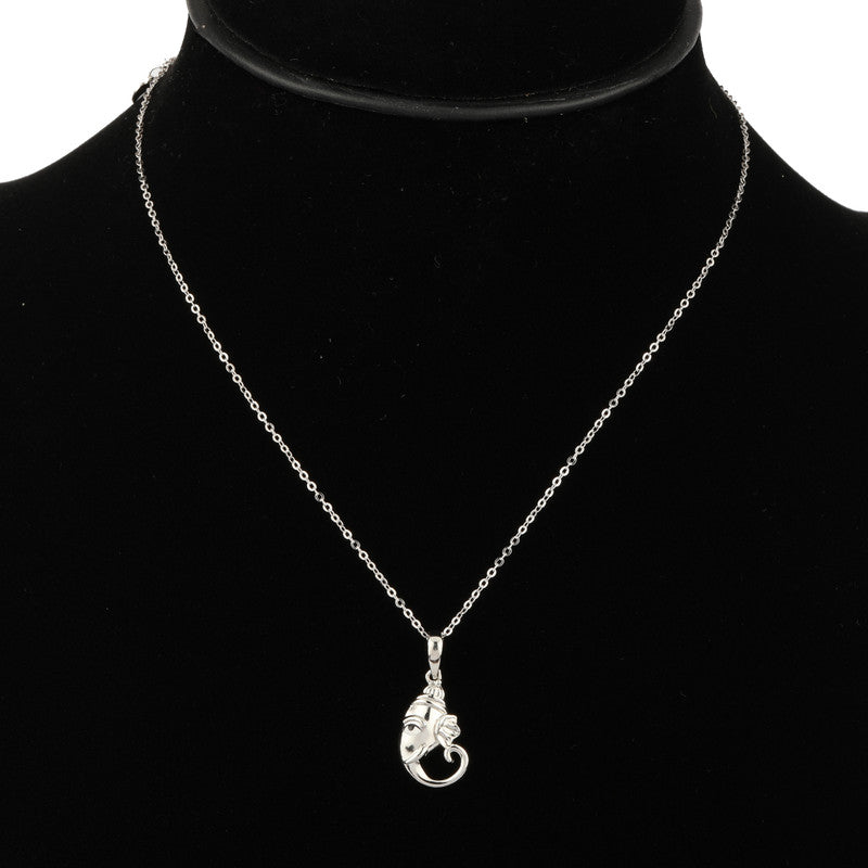 Silver Ganesha Chain Pendant Necklace – stylish and devotional silver jewelry