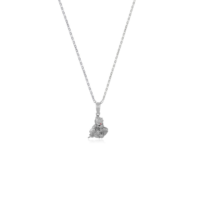 Silver Krishna Ji Pendant – devotional sterling silver necklace