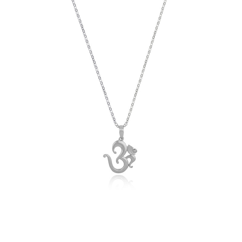 Men’s Silver Om Chain Pendant – devotional sterling silver necklace