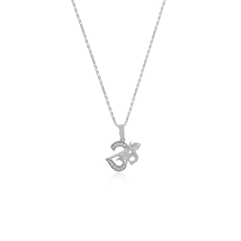 Men’s Silver Om Trishul Pendant – spiritual sterling silver necklace for men