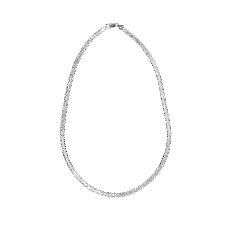 Men’s Silver Oval Finger Chain Necklace – bold and elegant oval link design