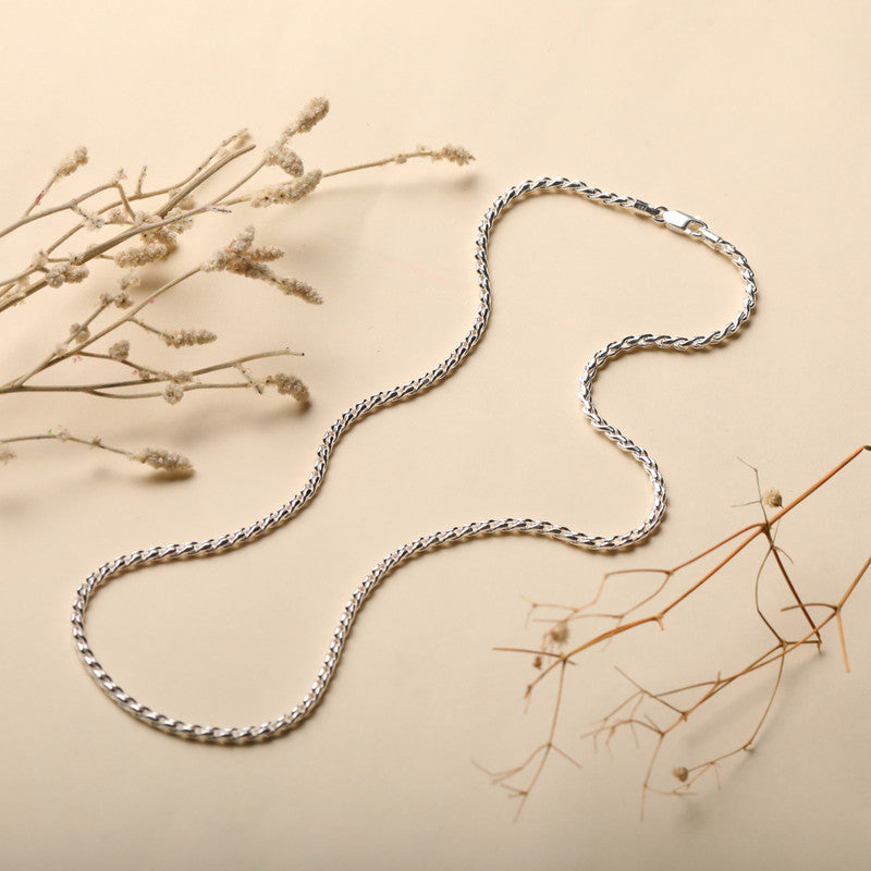 High-quality Men’s Silver Tiger Rope Chain – polished and elegant jewelry piece