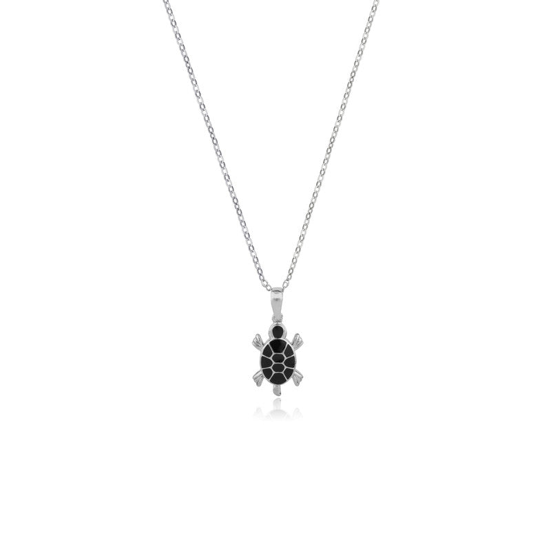 Silver Tortoise Chain Pendant – elegant sterling silver necklace with tortoise design