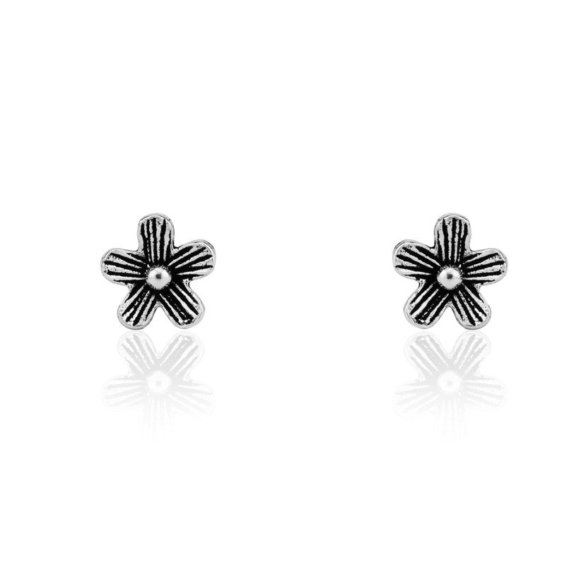 Sterling Silver Flower Stud Earrings for women – elegant festive jewelry gift for Diwali, Karwa Chauth, and weddings.
