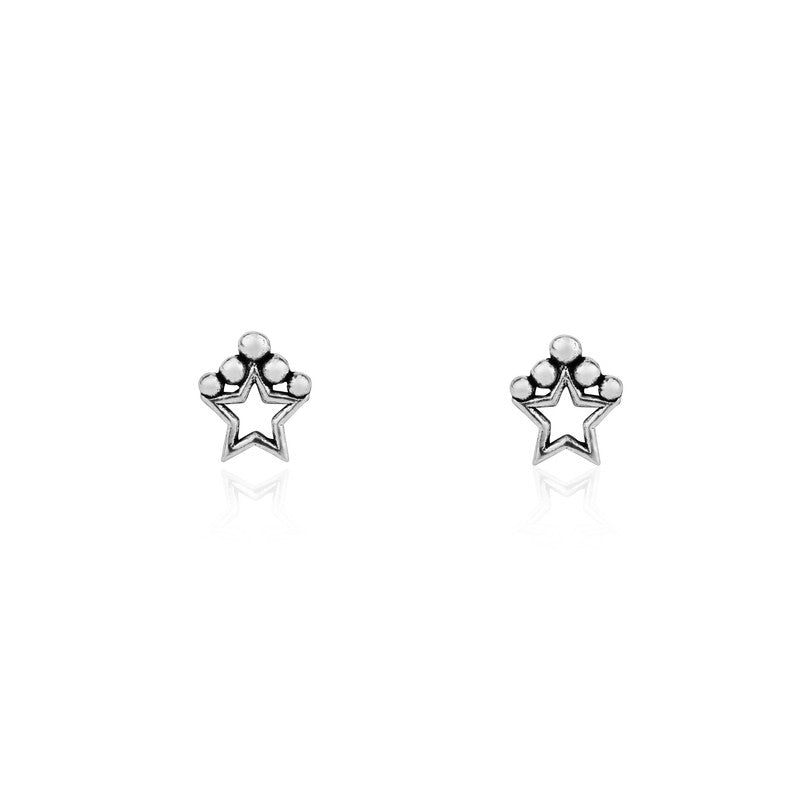 Sterling Silver Starburst Stud Earrings for women – elegant festive jewelry gift for Diwali, Karwa Chauth, and weddings.