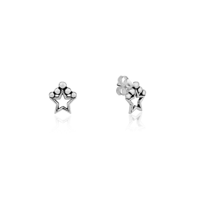 Sterling Silver Starburst Stud Earrings close-up – stylish festive jewelry for women, ideal Diwali and wedding gift.