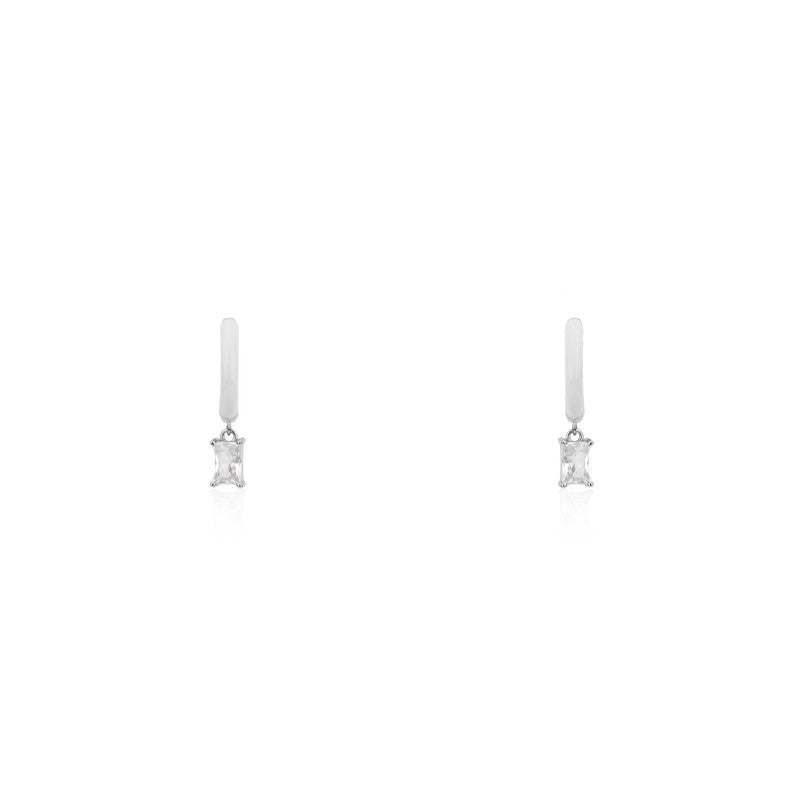 Sterling silver Bali earrings with hanging stone for women – elegant festive jewellery for Diwali, Navratri, and wedding celebrations.